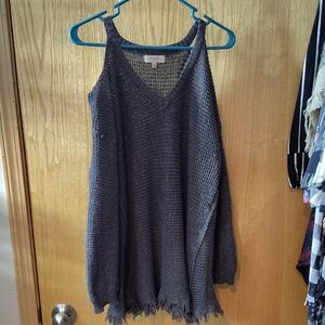 Umgee Black Open Knit Sleeveless Top